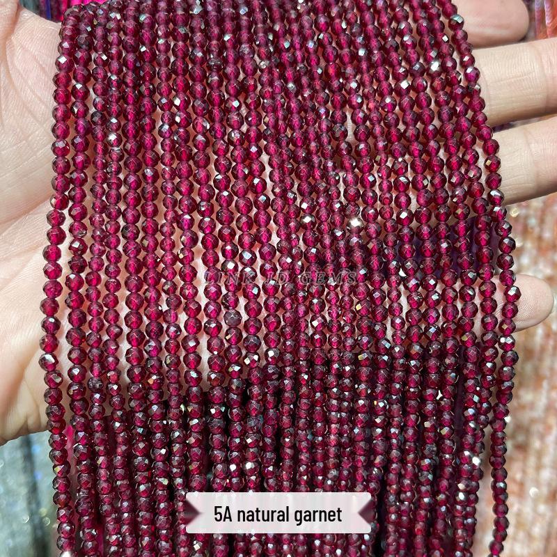 

3 мм Граненые Кристальные Турмалиновые Гранатовые Круглые Бусины для DIY Ювелирных Изделий 108 beads around 3mm