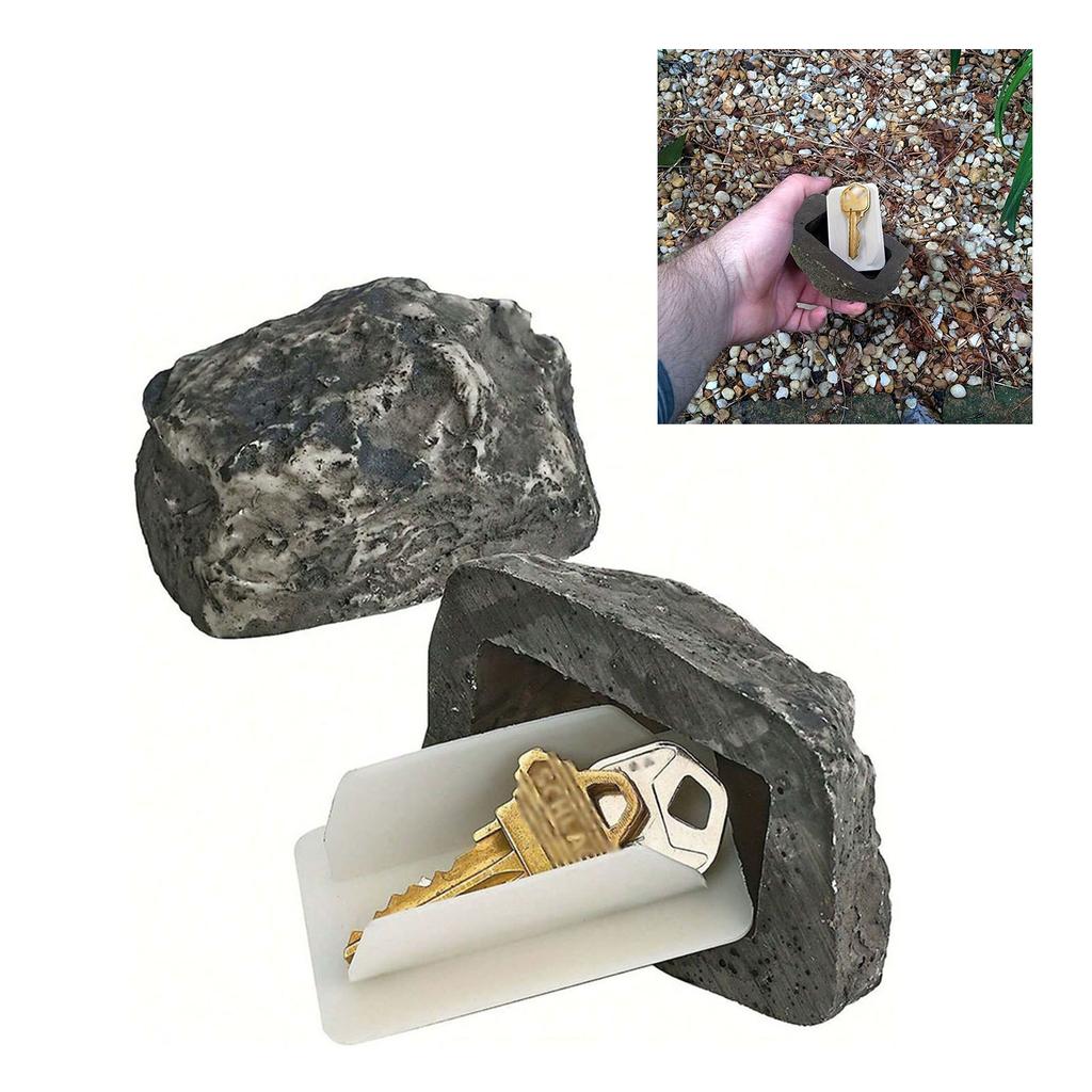 Fake Stone Key Box Home Entrance Key Box Simulated Small Stone Decoration Key Organizer for Outdoor