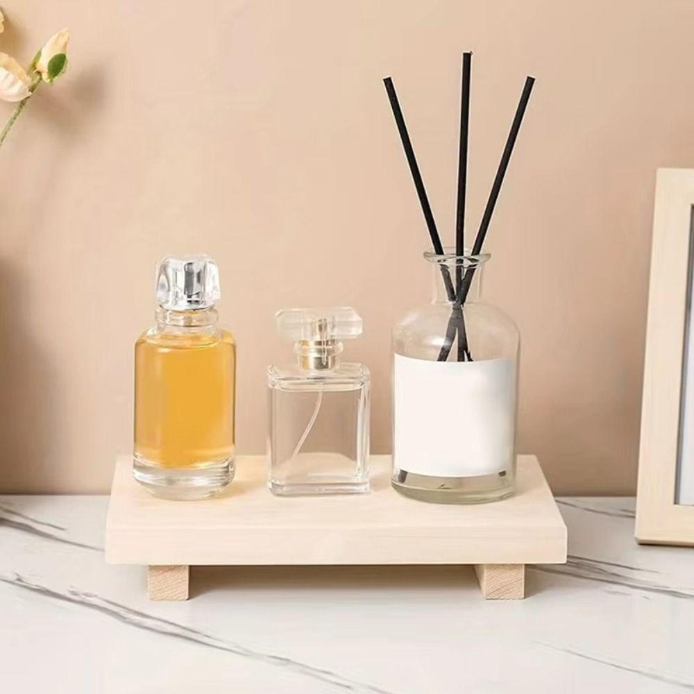 Retro Pedestal Stand Wooden Vanity Tray Home Decor Storage Holder Tray  Kitchen