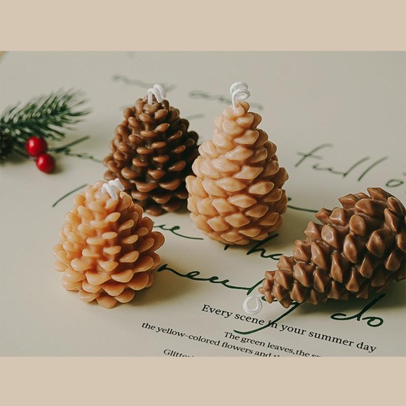 Christmas Pinecone Soys Wax Candle For Holiday Decoration With Natural Essential Oil Festival Aromas Accessory