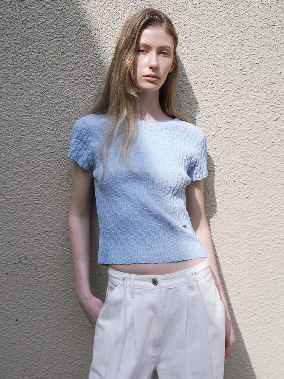 Atelier Nine Back String Crop Knit(T-7058) Sky/M-L