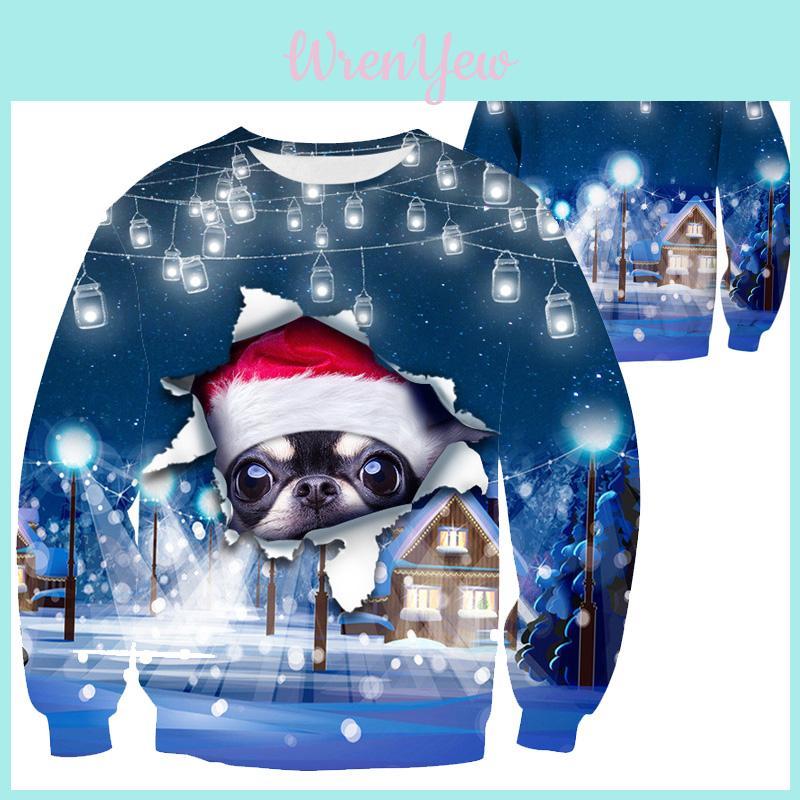 Unisex Ugly Christmas Sweater With Funny Dog Print And Soft Breathable Fabric