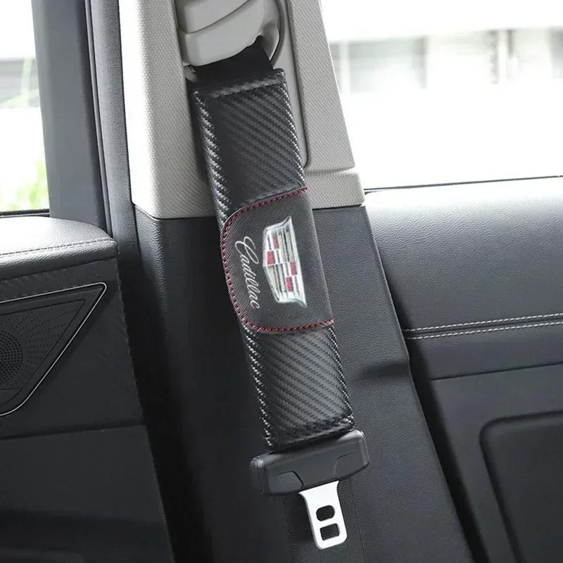 2PCS Microfiber Car Seat Belt Pad Cover Shoulder Protection for Cadillac ATS BLS CT4 CT5 ESCALADE EXT SLS SRX XT5 XT6 XTS