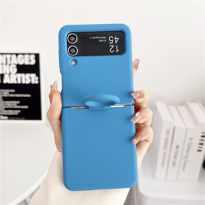 For Samsung Galaxy Z Flip 6 5 4 3 2 1 Case Offical Liquid Silicone Case With Finger Ring Shockproof Cover ForZ Flip 5 Soft Cases
