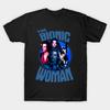 Men Black Print T-shirt The Bionic Woman No-Cut Transfer Paper Print Cotton Tshirt