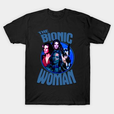 Asian Size Men Print T-shirt The Bionic Woman No-Cut Heat Transfer Print Cotton Tshirt