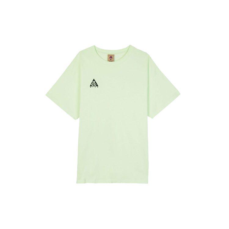 Nike ACG T Shirts Men's Green Yellow Crew Neck Moderate Straight Fit BQ7342-701