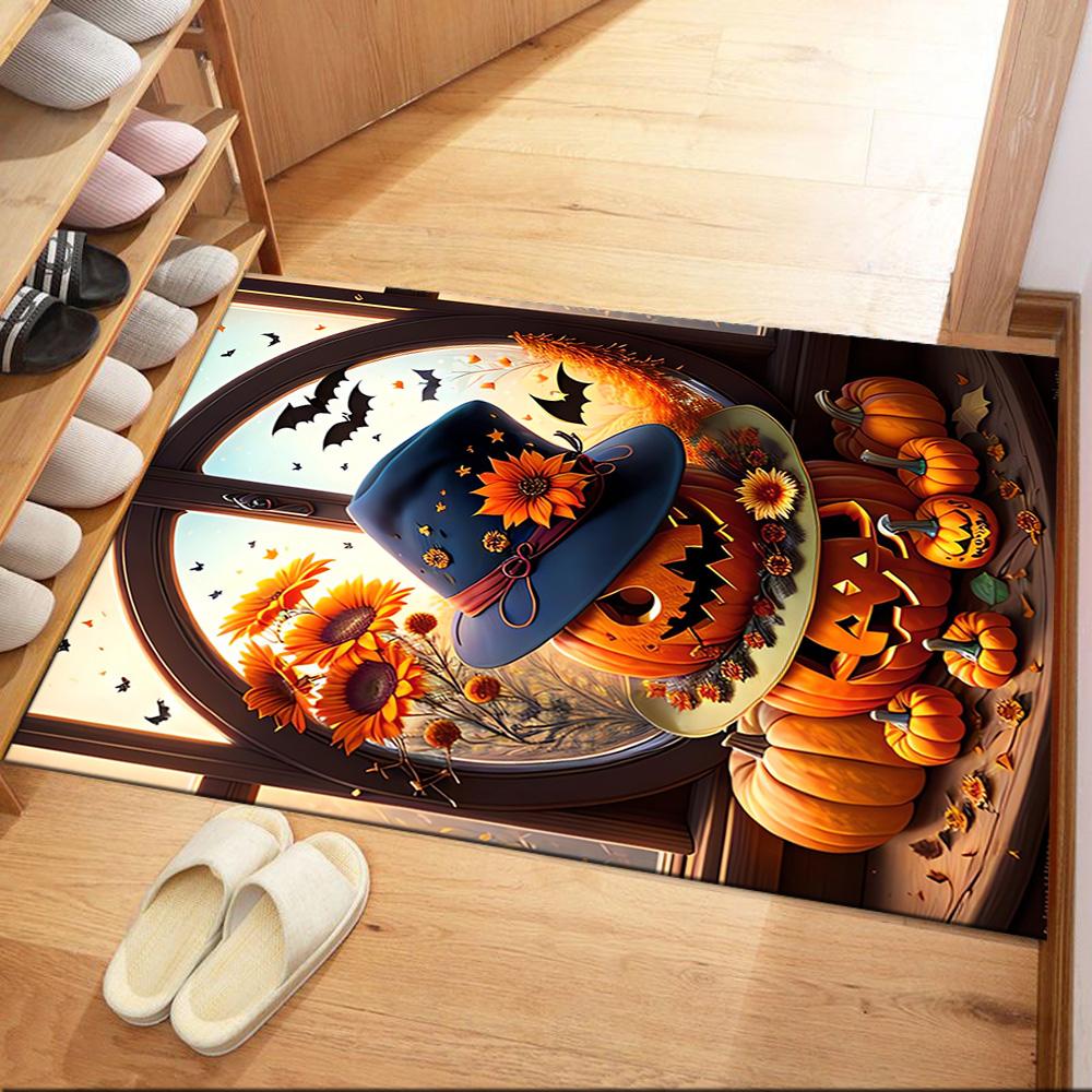 Happy Halloween Night Floor Mats for Living Room, Bedroom and Room Decoration Are Suitable for Gifts.