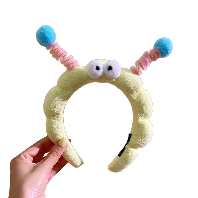 Cute and Fun Headband with Big Eyes, Plush Headband, High Skull Top, Face Wash, Pressure Headband, Photo for Women