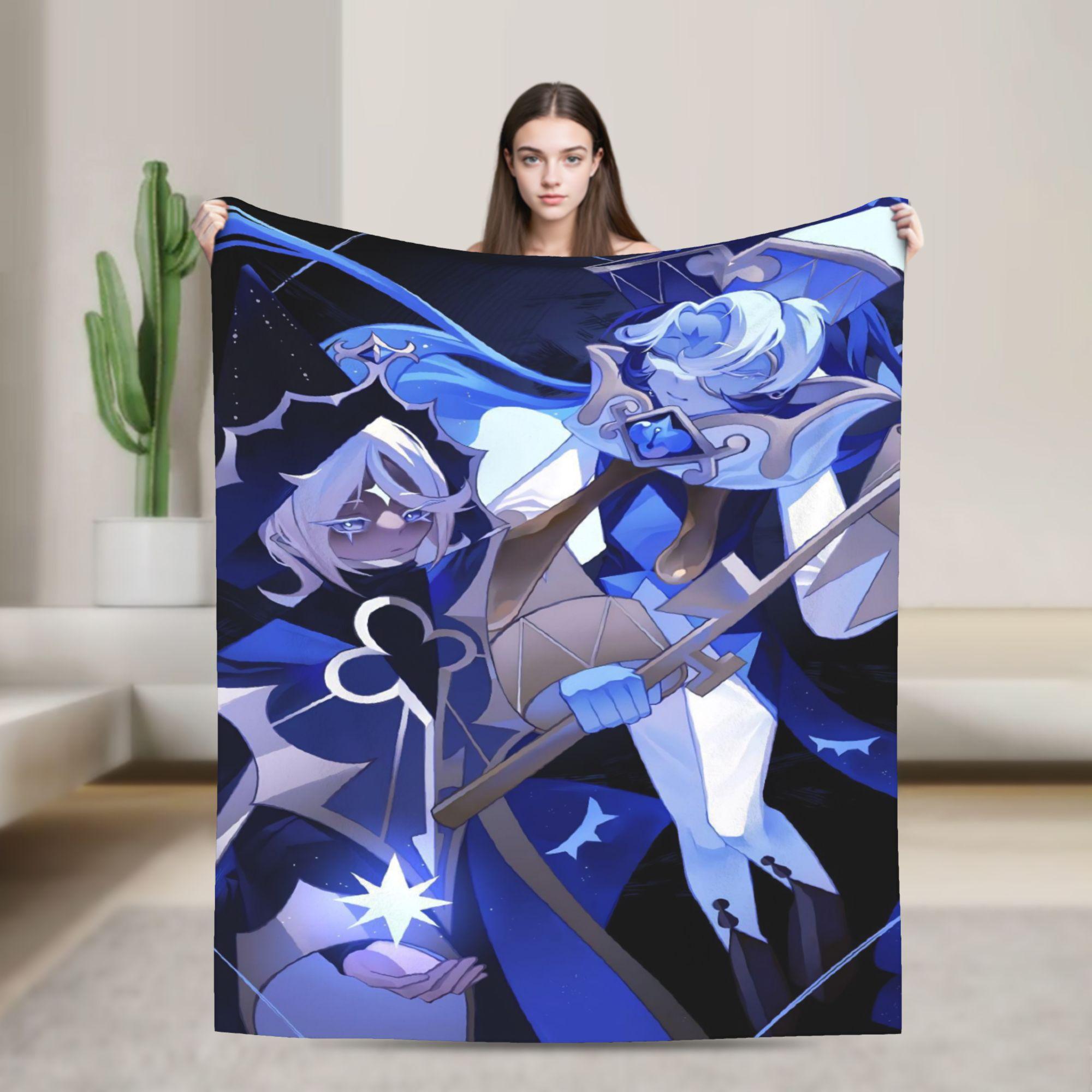 Cartoon Shadow Milk Cookie Run Kingdom Blankets CRK Game Flannel Vintage Soft Throw Blanket for Home Restaurant Autumn/Winter 75x90cm