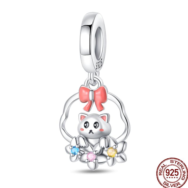 Copper Dessert Afternoon Tea Series Pink Zircon Sweets Playground Series Suitable Fit Pan Original Bracelet Diy