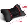 2Pcs PU Leather Knitted Car Pillows Headrest Neck Rest Cushion Support Seat Accessories Auto Black Safety Pillow Universal Decor