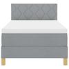 LED Box Spring Bed with Headboard Light Gray 100 x 200 cm Fabric