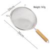 304 Stainless Steel Large Ladle with Wooden Handle and Double Ear, Kitchen Utensil Skimmer & Noodle Strainer.