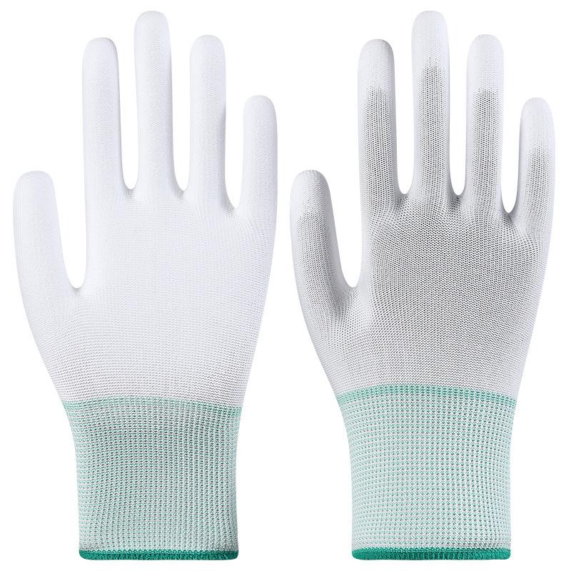 WEJUMP Cheaper Summer Style White Lightweight Knitted Nylon Coated Palm Work Gloves S серый