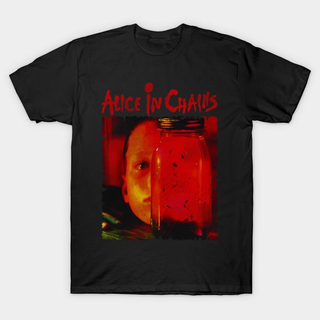 

Men Black Print T-shirt Alice In Chains - Jar Of Flies No-Cut Transfer Paper Print Cotton Tshirt XL чорний