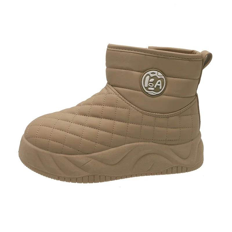 

Модная обувь, женские зимние ботинки на толстой подошве, плюшевые женские повседневные спортивные ботинки, теплые и холодные высокие женские ботинки 40 хаки