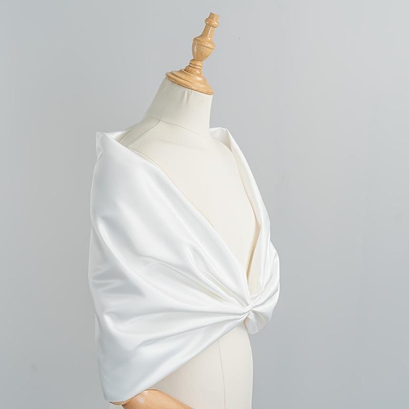Satin Twist Bridal Shawl Wrap Elegant Short Stole Cover Up Shoulder Cape for Wedding Evening Party Formal Dress