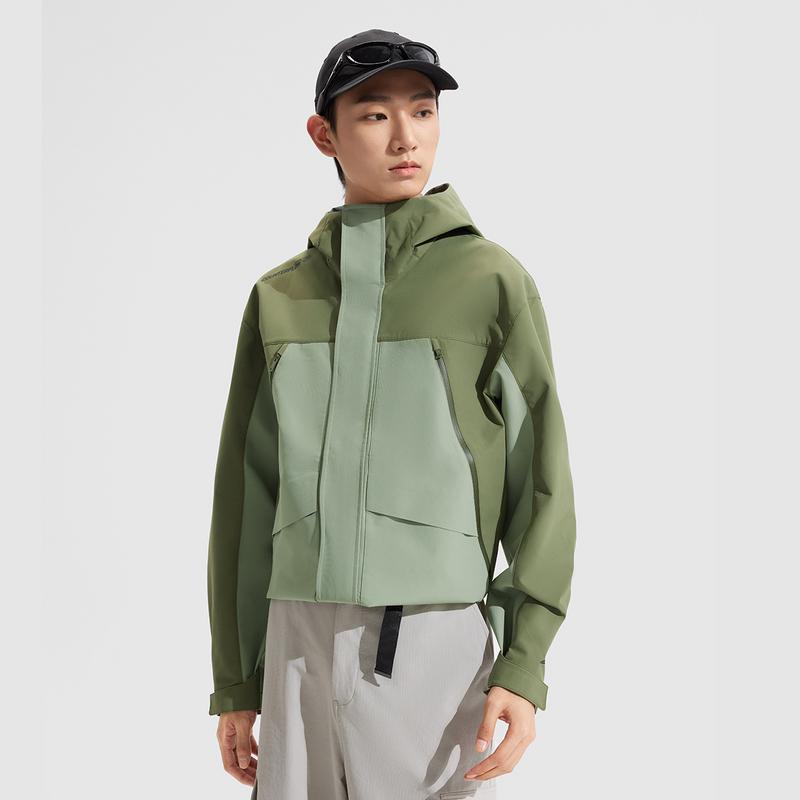 Li-Ning CF Outdoor Series Moisture-Wicking Loose Fit Protective Shell Windproof Breathable Warm Water-Repellent Jacket Men Jacket AJDV283-2