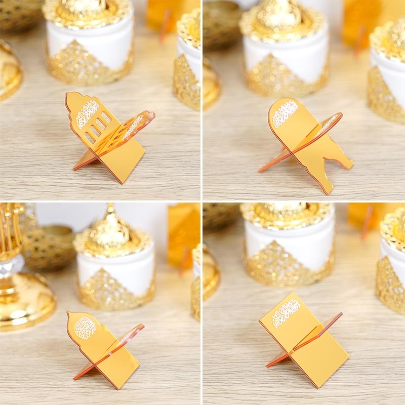 Muslim Ramadan Rack Holder Decoration Eid Mubarak Ramadan Acrylic Calendar Stand Holder Desktop Ornament Calendar Display Rack