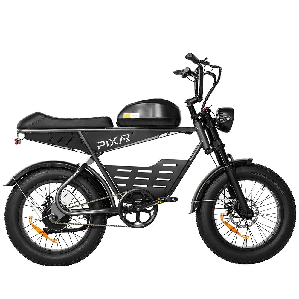 Electric Bike Pixar Super 500W Motor 30AH Max Range 100KM Top Speed 25Km/h Load 120KG 20"x4.0" Black