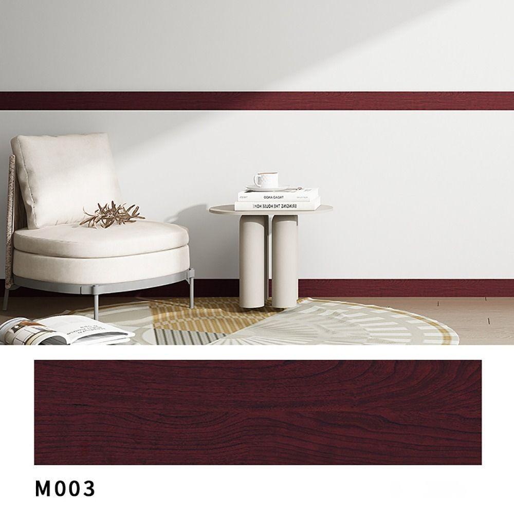 Home Decor Self Adhesive Skirting Line Windowsill Living Room Waist Line Wood Grain Waterproof Floor Tile Sticker