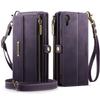 For iPhone XR 6.1 inch Case CASEME C39 RFID Blocking Zipper Wallet Stand Leather Cover with Strap
