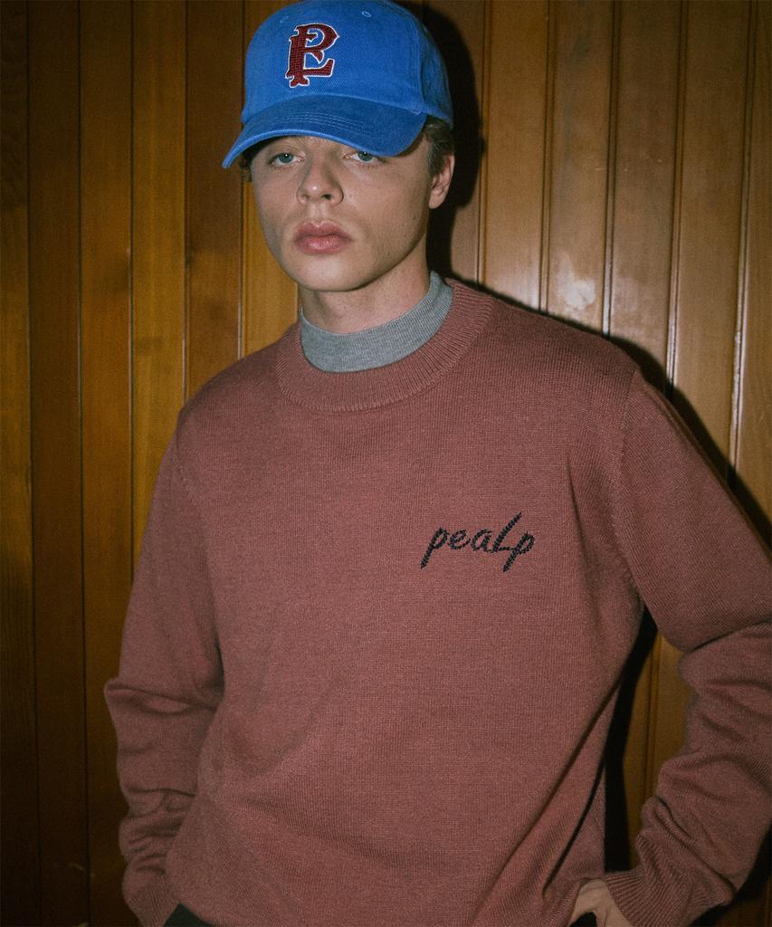 Pilpeu Hand-Embroidered Logo Knit Sweater 20(Deep Pink)