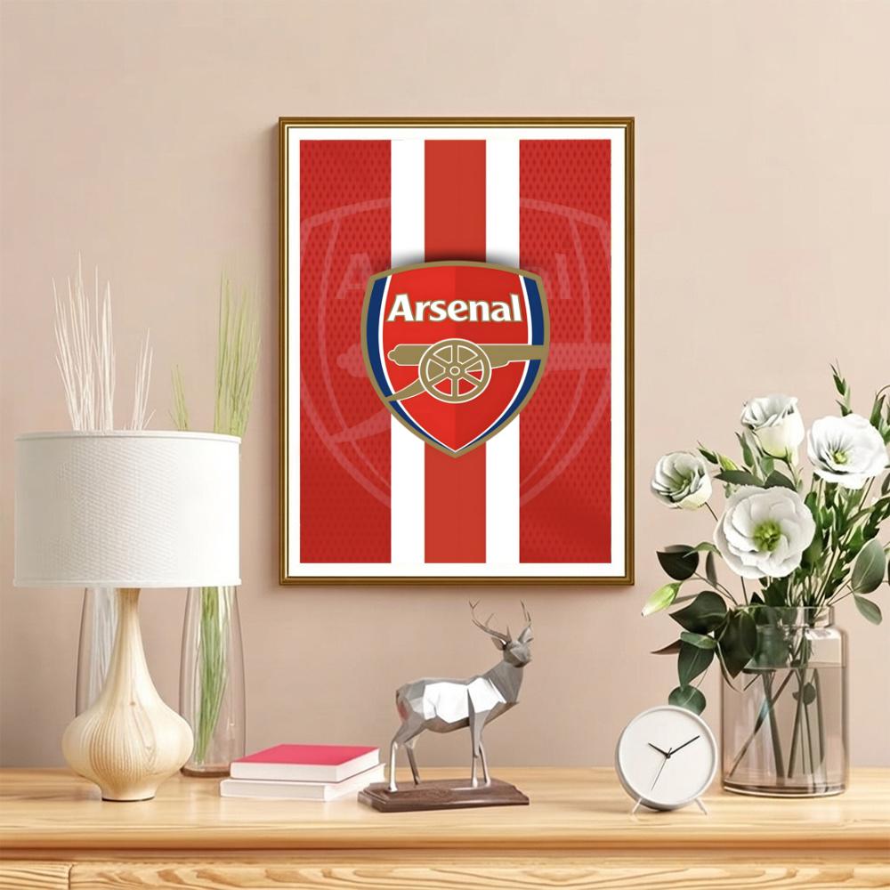 Arsenal Football Club Logo 5D Diy Diamond Painting Round Diamond Diy Frameless Holiday Artwork Suitable For Home Office Wall Decoration