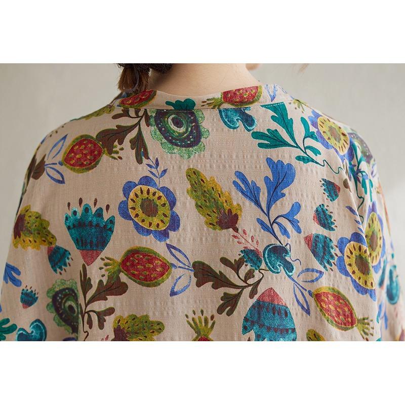 DIMANAF 2025 Women Plus Size Spring Dress Vintage Floral Loose Basic Elegant Long Dress Cotton Casual