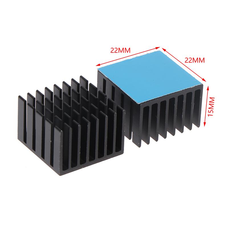 5Pcs Heatsink Radiator Cooler 22*22*15Mm W/Thermal Tape For Electronic Chip Ic