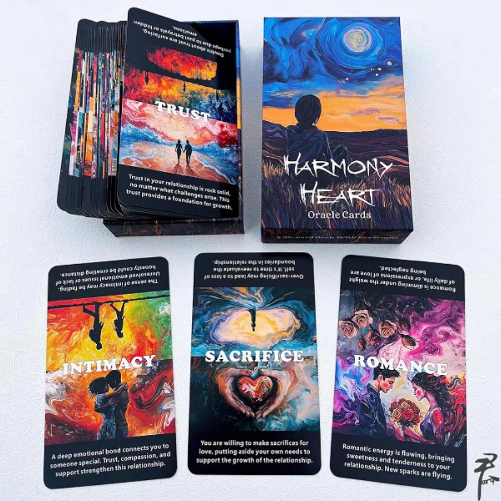 Harmony Heart Oracle Deck: 12*7cm 56 Pcs Intuitive Guidance for Personal Growth, Emotional Healing & Relationship Clarity