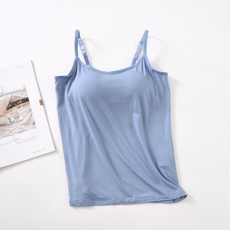 Women's Adjustable Spaghetti Strap Padded Camisole: Wireless Bra Cup, Slimming Fit