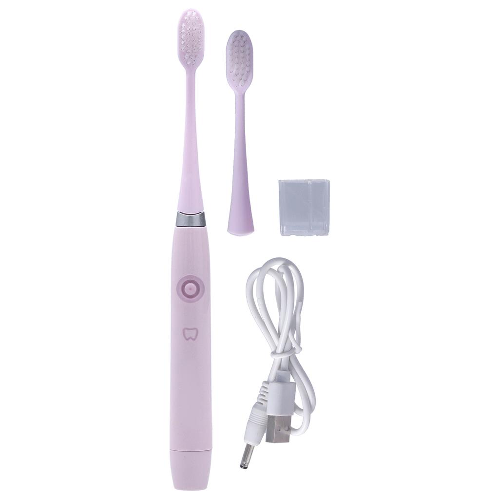 Brosse à Dents Électrique Rechargeable Minuterie Intelligente Conversion de Fréquence Brosse à Dents Sonique pour AdulteRose