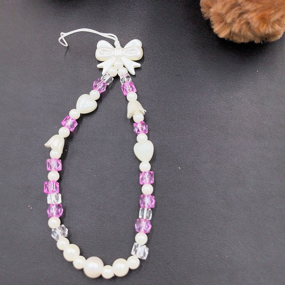 Butterfly Bead Necklace: Stylish Short Lanyard for Female Bag Accessory