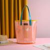 Bag PVC Tote Bag Makeup Organizer Female Beach Bag Storage Bag Shopping Bag Striped Handbag