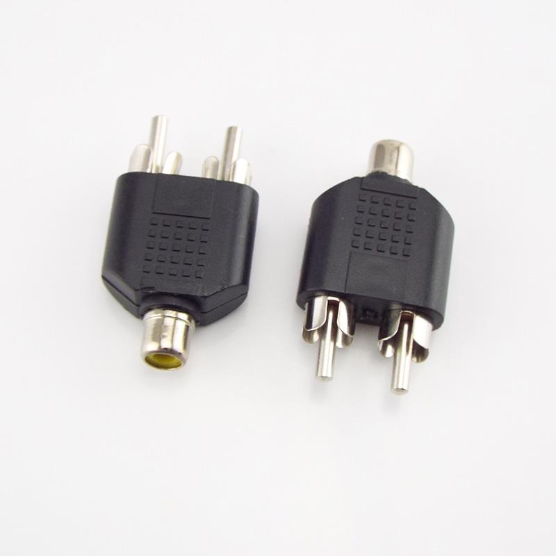 2 RCA Y Splitter Connector AV Audio Video Plug Converter Cable Male Female Plug 2 in 1 Adapter