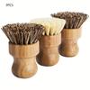 Bamboo Scrub Dish Brushes For Kitchen-Delicate Natural Washing Brush Clean Iron Pots Plates For Home Kitchen Clean