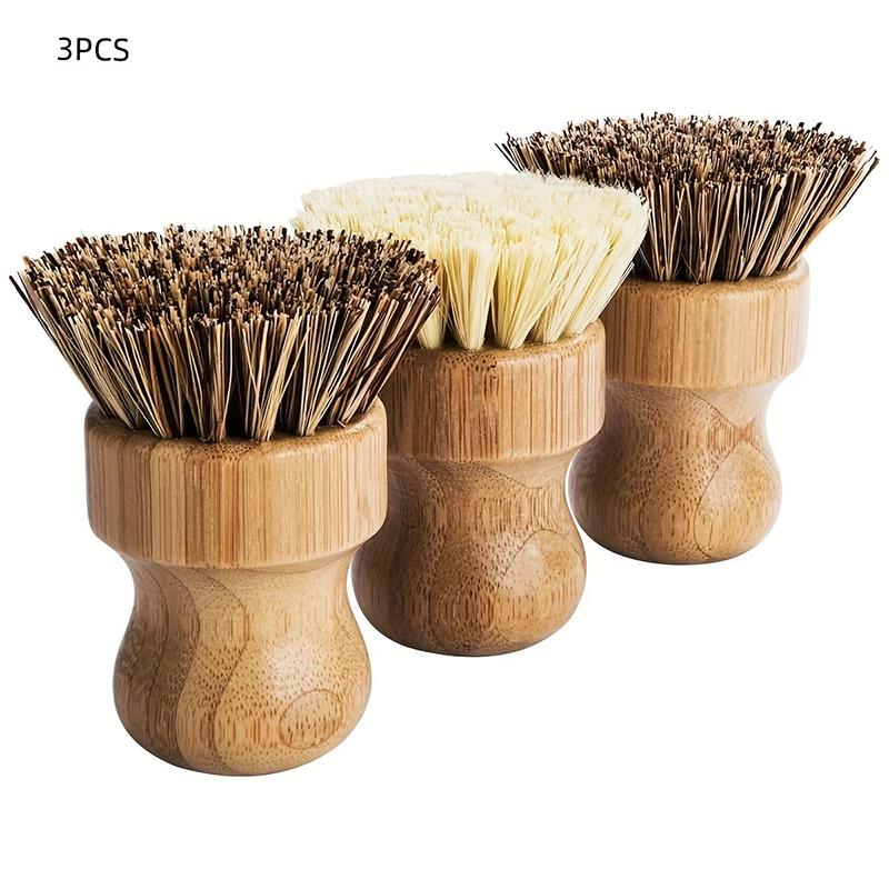 Bamboo Scrub Dish Brushes For Kitchen-Delicate Natural Washing Brush Clean Iron Pots Plates For Home Kitchen Clean