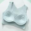 Women Traceless Bra with Chest Pad No Steel Ring Underwear Non-slip Adjustable Wide Strap Back Posture Adjustment Vest Style Bra