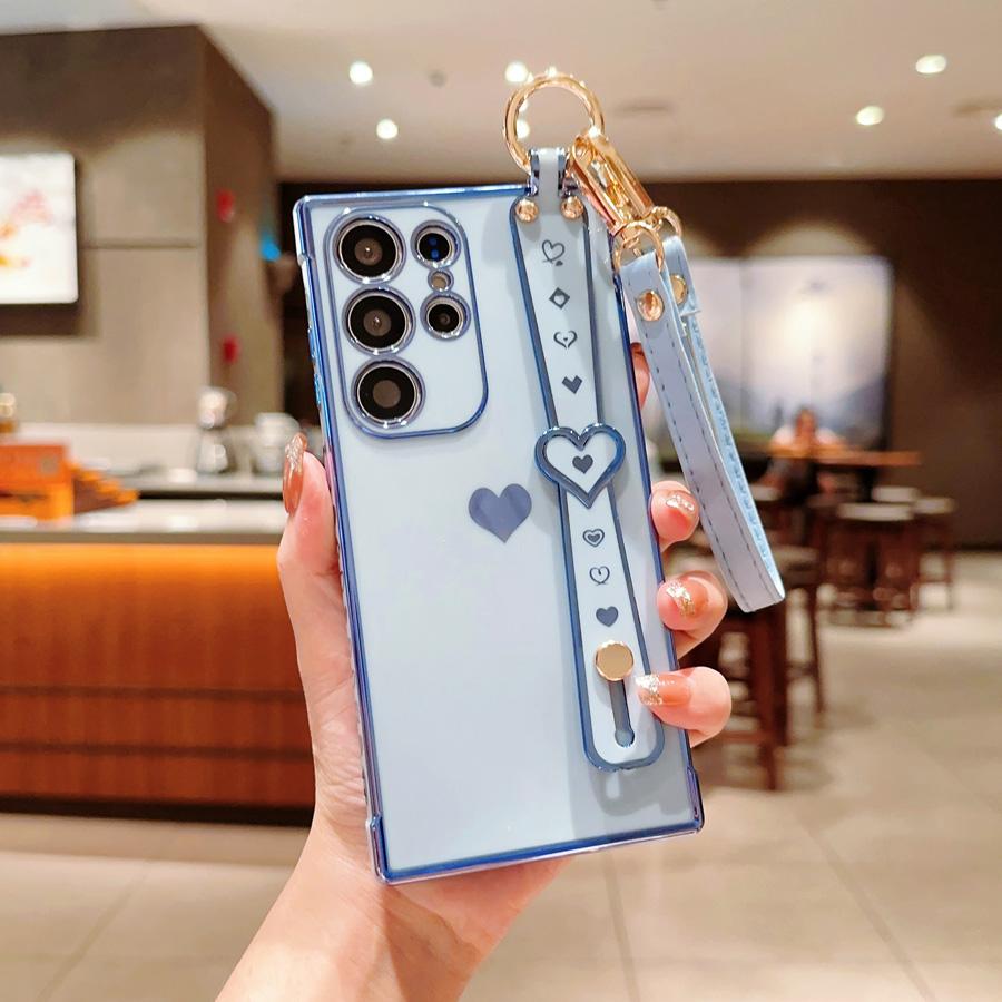 

Чехол-браслет с покрытием в виде сердца для Samsung Galaxy S23 S22 Ultra S21 Plus S21FE A23 A24 A13 A12 A13 A52 A53 A54, противоударный силиконовый мягкий чехол для iPhone iPhone 7 Plus/8 Plus синий