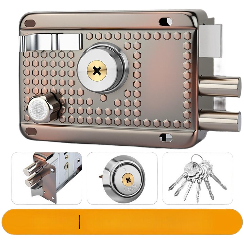 Cross Key Mortise Door Lock For SURFACE Mounted Suitable for Indoor Outdoor Use 12x8.5x7.2cm Iron Zinc Copper Heads