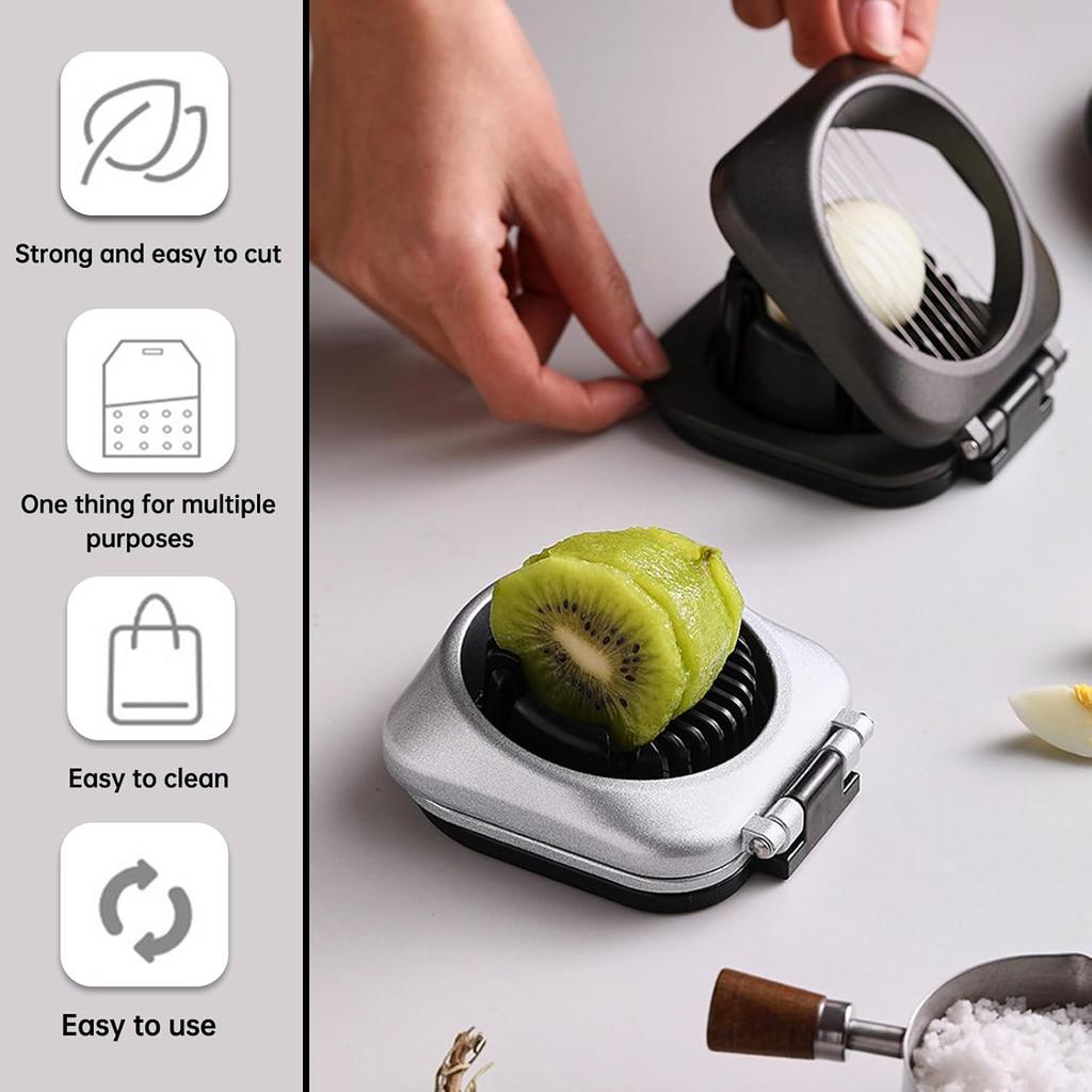 2 In 1 Stainless Steel Wire Egg Slicer For Hard Boiled Eggs Multipurpose Kitchen Egg Cutter For Strawberries And Soft Fruits