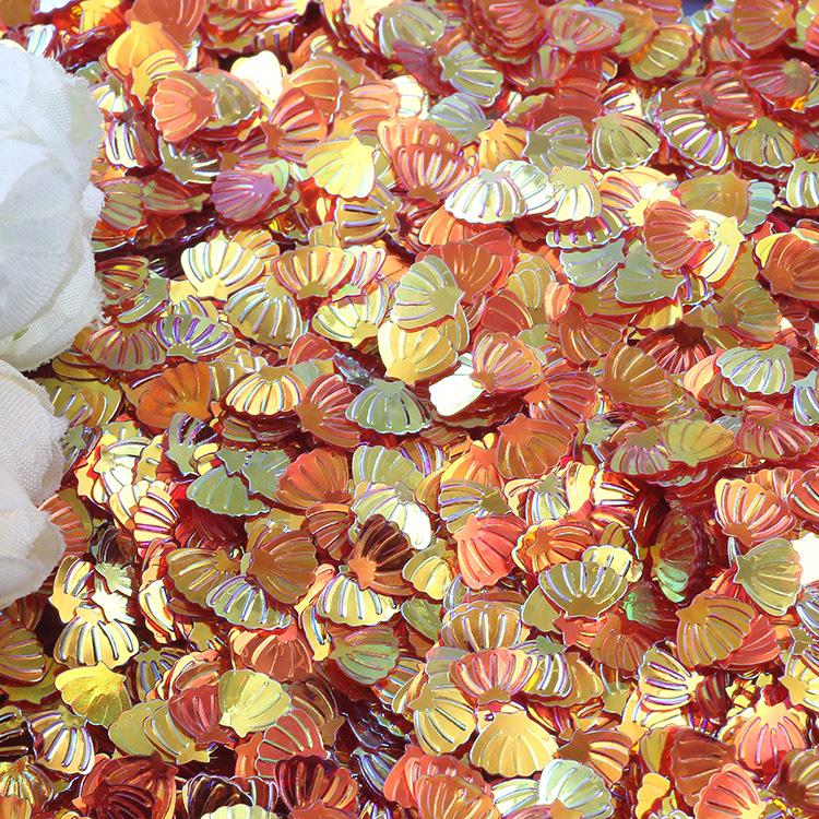 

Golden Nail Art Shells - DIY Glitter Sheets for Nails, Jewelry & Fashion Accessories. 7mm Gold Shimmer Shell