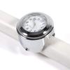 KIMISS 7/8" 1" Aluminum Alloy Motorcycle Handlebar Mount Watch Precise Time Record Dial Clock for Bike/Cruiser/Chopper White
