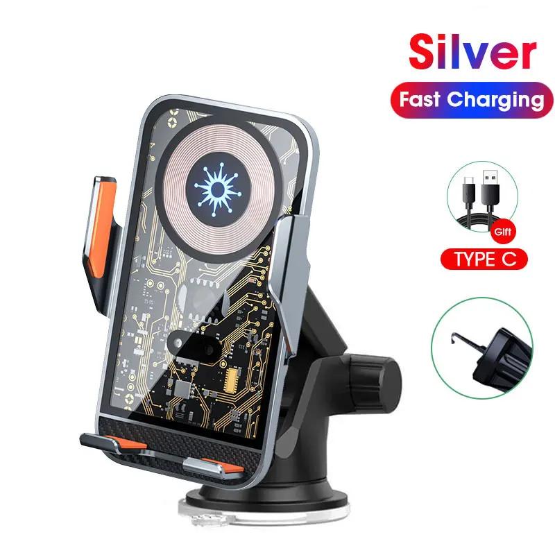 

Transparent Car Navigation Bracket Universal Smartphone Bracket Car Clip Mount Dashboard Gps Mobile Car Holder Phone Stand срібний