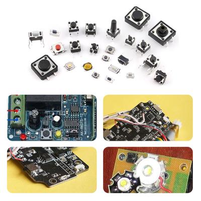Durable 250pcs Tactile Push Button Switch Kits Convenient Assortment of 250 Micro Momentary Switches 25 Types Durale