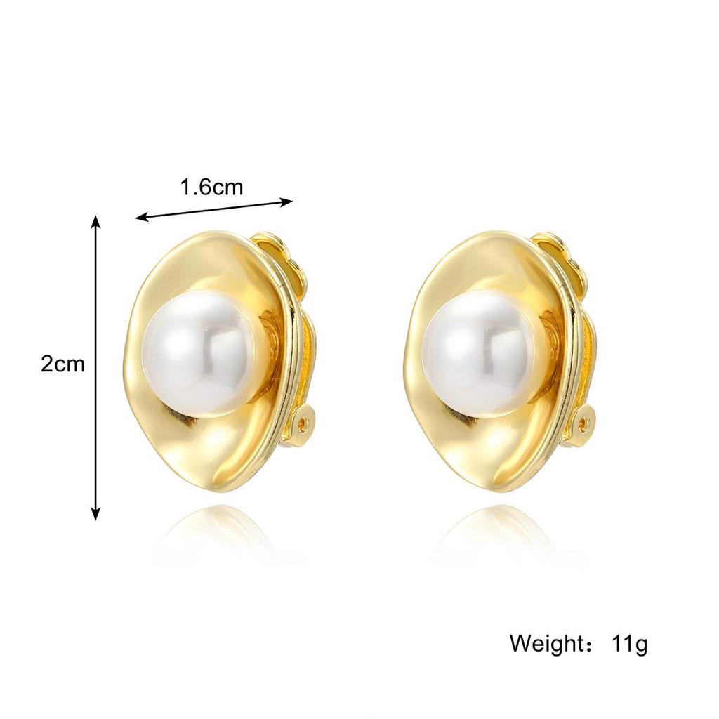 Baroque Pearl Clip-On Earrings for Women Without Pierced Ears