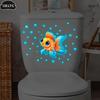 Glow-in-the-Dark Goldfish Bubble Toilet Sticker Creative Self-Adhesive Removable Bathroom Decoration Wall Windows Car Stickers
