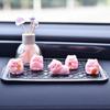 Auto Mini Schwein Ornamente Auto Mittelkonsole DIY Dekoration Anhänger Cartoon Harz Ferkel Hausfiguren Miniatur Schreibtisch Dekor